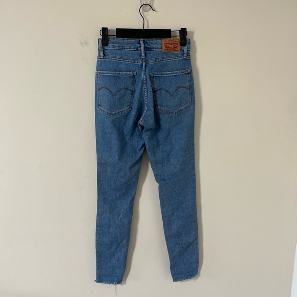 Levi's 721 High Rise Skinny Distressed Denim Jeans Size 24 - Picture 7 of 12